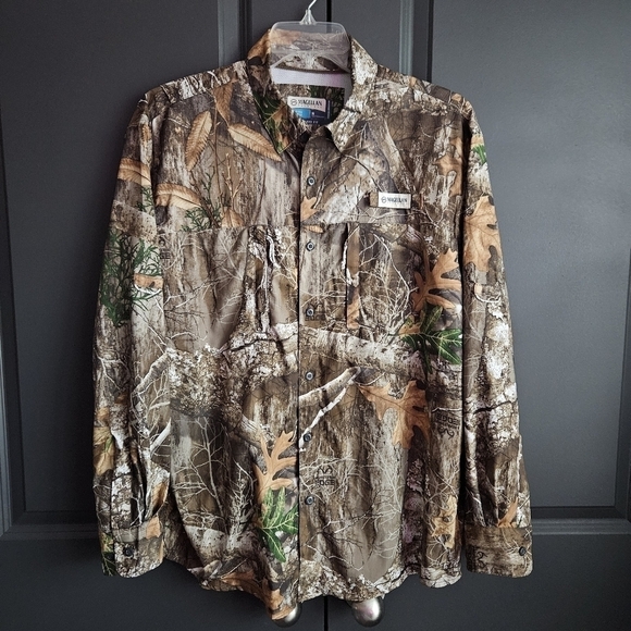 Magellan Camo L/S Fish Gear Relaxed Fit Shirt Sz Med Gorpcore Outdoor - Picture 1 of 12